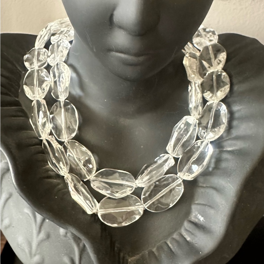 Chic Chunky Clear Beaded Necklace